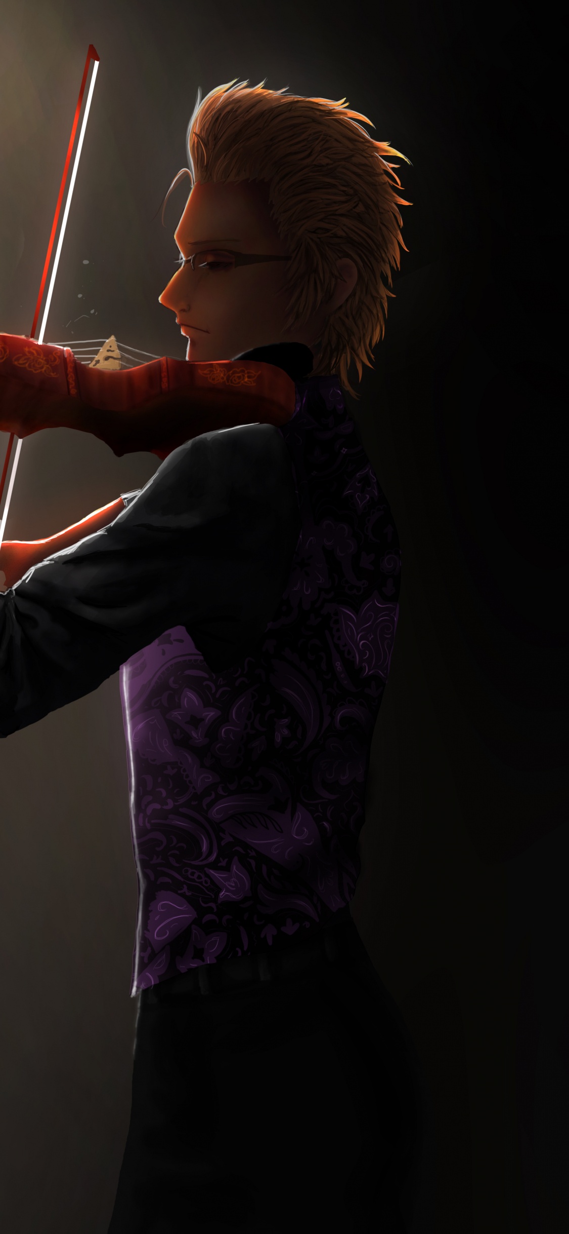 Fille en Veste Violette Tenant Des Guirlandes Lumineuses. Wallpaper in 1125x2436 Resolution