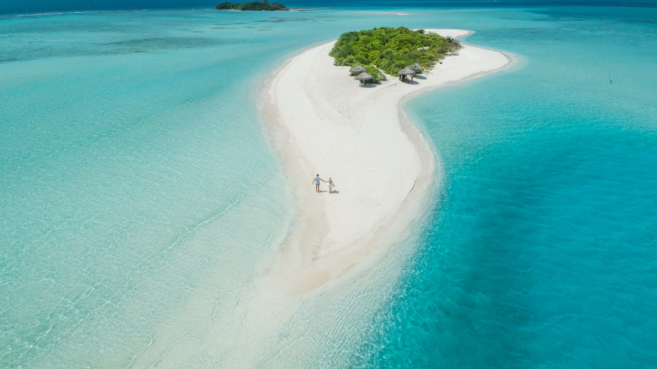 Insel, Strand, Atoll, Urlaub, Küsten-und Ozeanischen Formationen. Wallpaper in 2560x1440 Resolution