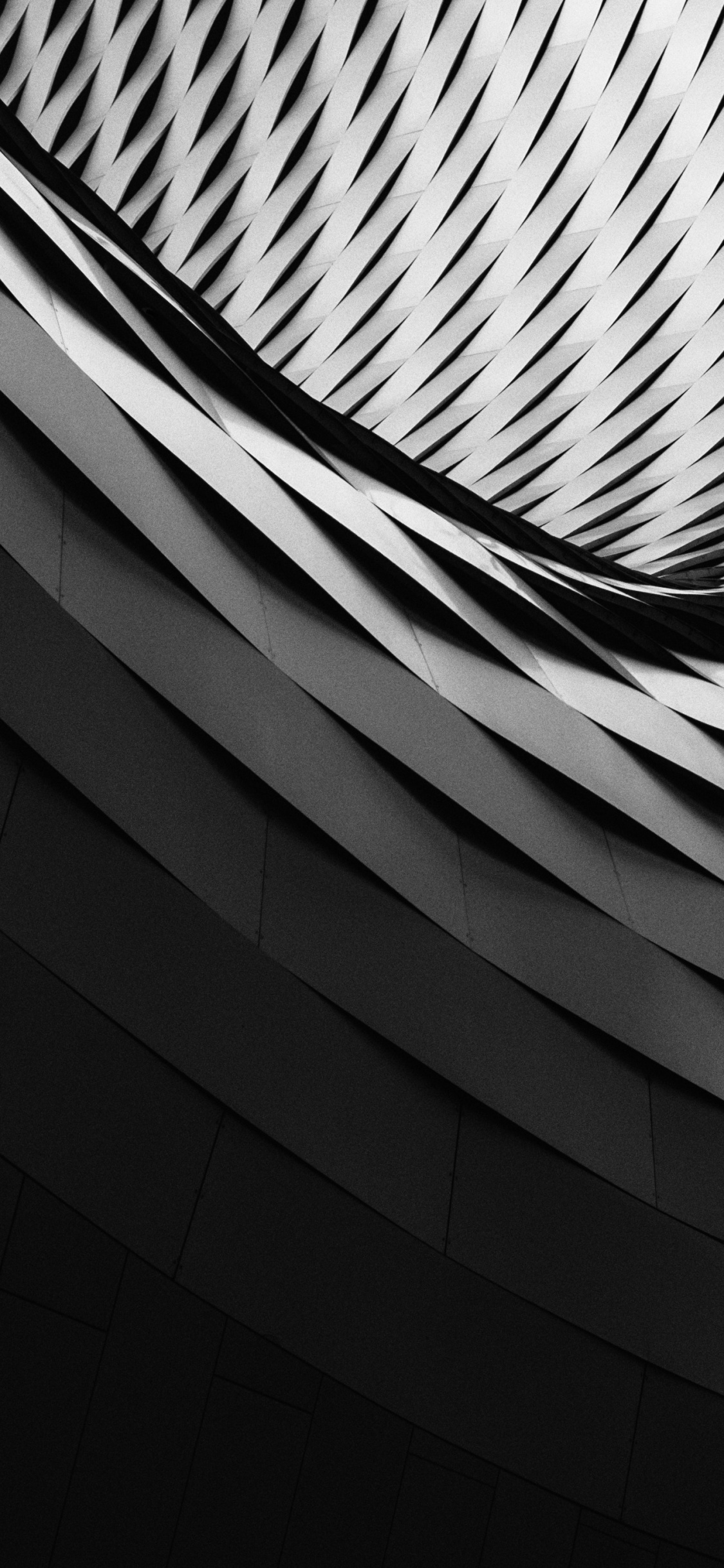 Black and White Spiral Illustration. Wallpaper in 1125x2436 Resolution