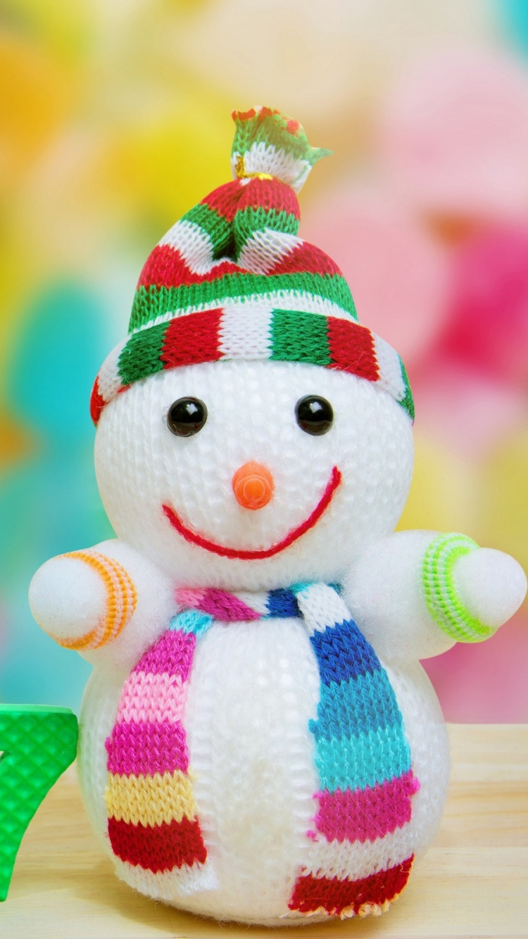 Bonhomme, Le Jour De Noël, Bonheur, Confiserie, Jouet en Peluche. Wallpaper in 750x1334 Resolution