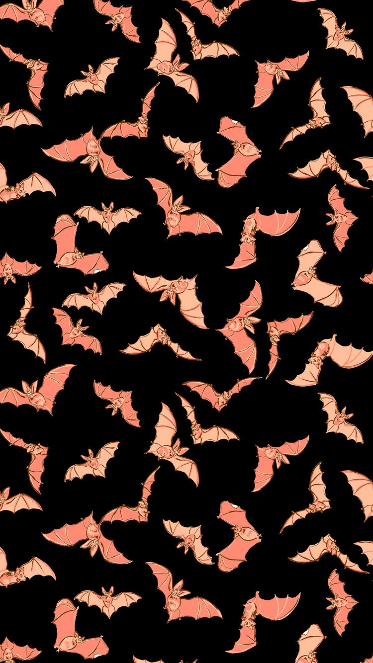Halloween, Pattern, Design, Orange, Pixel. Wallpaper in 750x1334 Resolution