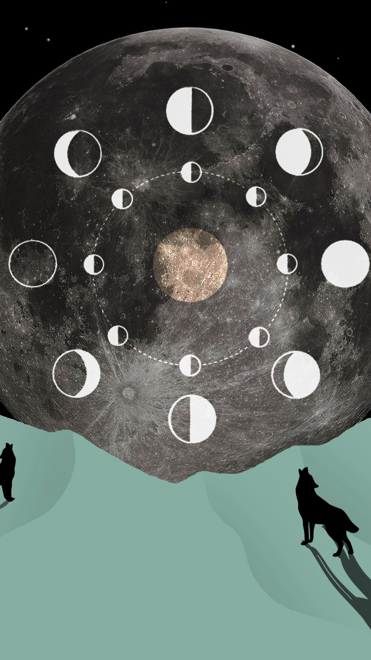 Mond, Kunst, Astronomisches Objekt, Raum, Piste. Wallpaper in 750x1334 Resolution