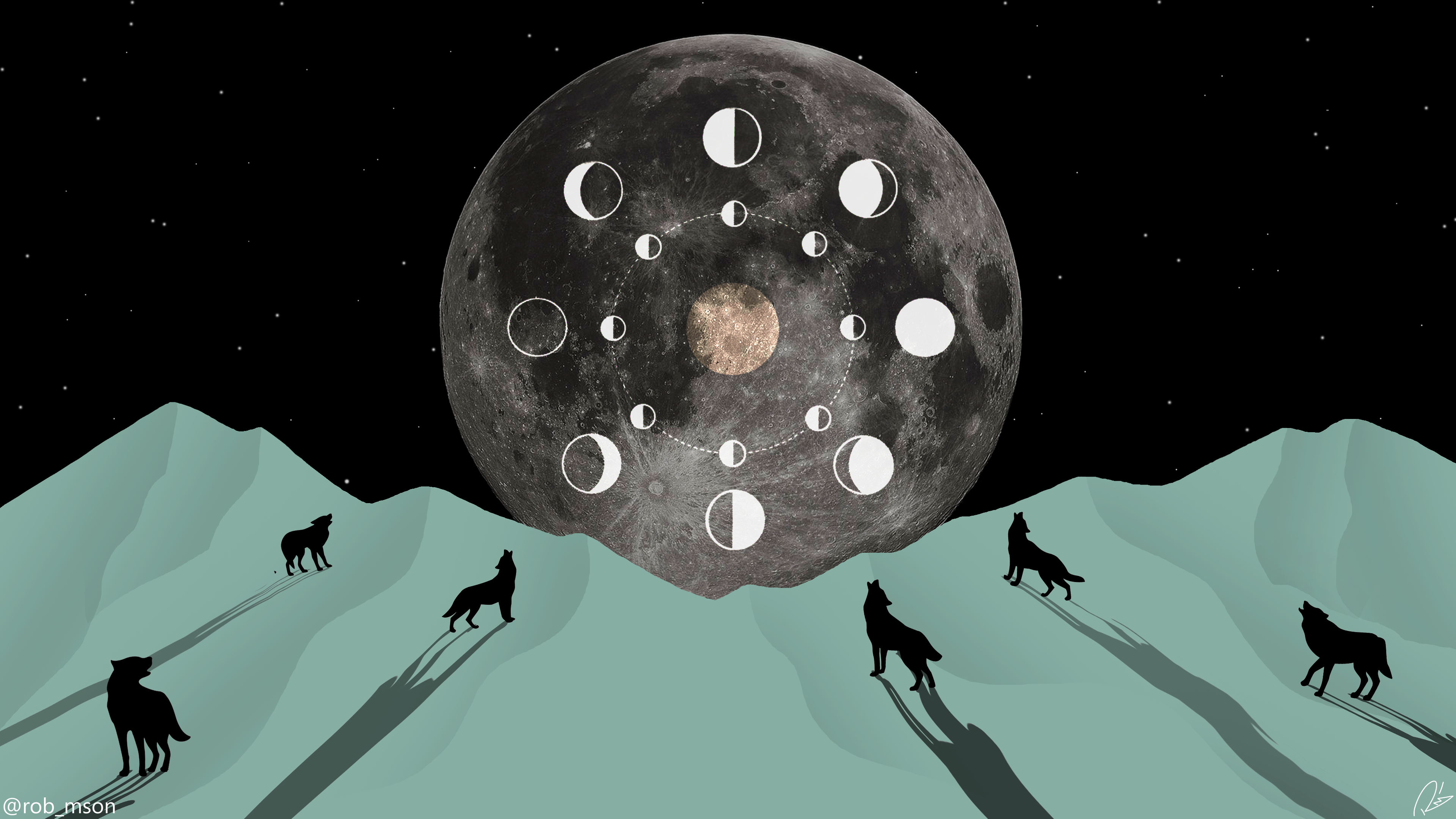 Moon, World, Art, Astronomical Object, Space. Wallpaper in 3840x2160 Resolution