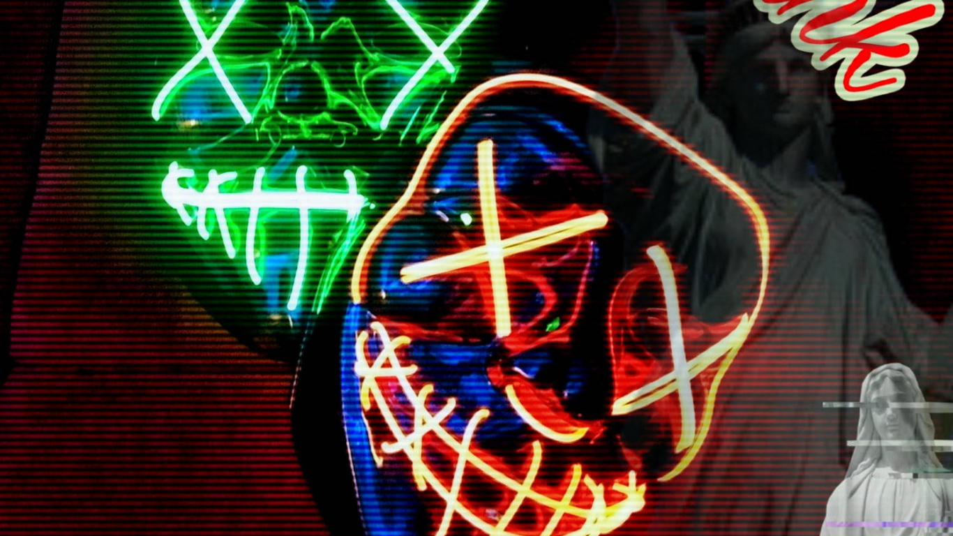 Signe au Néon, Masque de Purge Violet, L'éclairage Automobile, la Signature Électronique, Néon. Wallpaper in 1366x768 Resolution