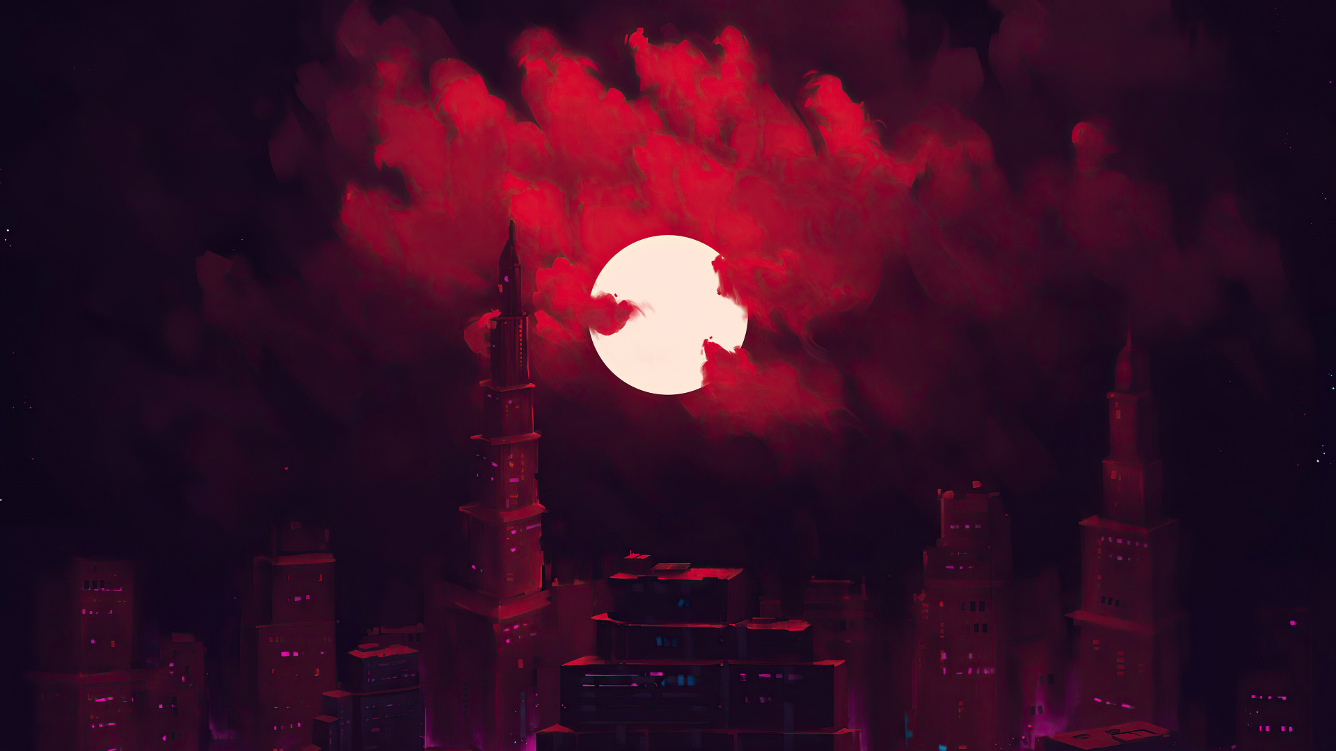 Crimson, Pétale, Pink, Art, Red. Wallpaper in 1920x1080 Resolution