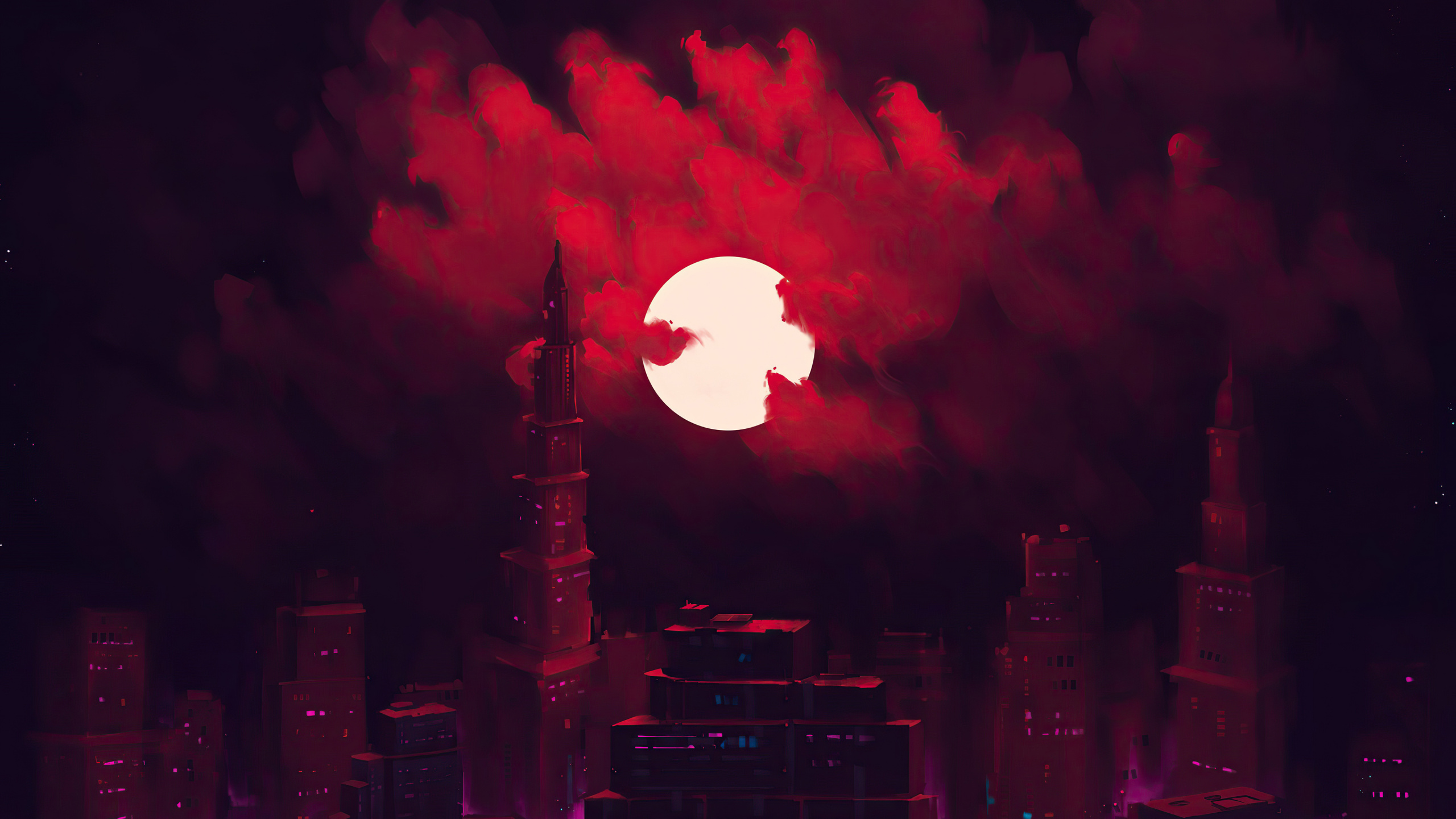 Crimson, Pétale, Pink, Art, Red. Wallpaper in 2560x1440 Resolution