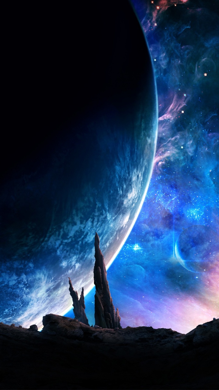 Silueta de Montaña Bajo un Cielo Azul. Wallpaper in 720x1280 Resolution