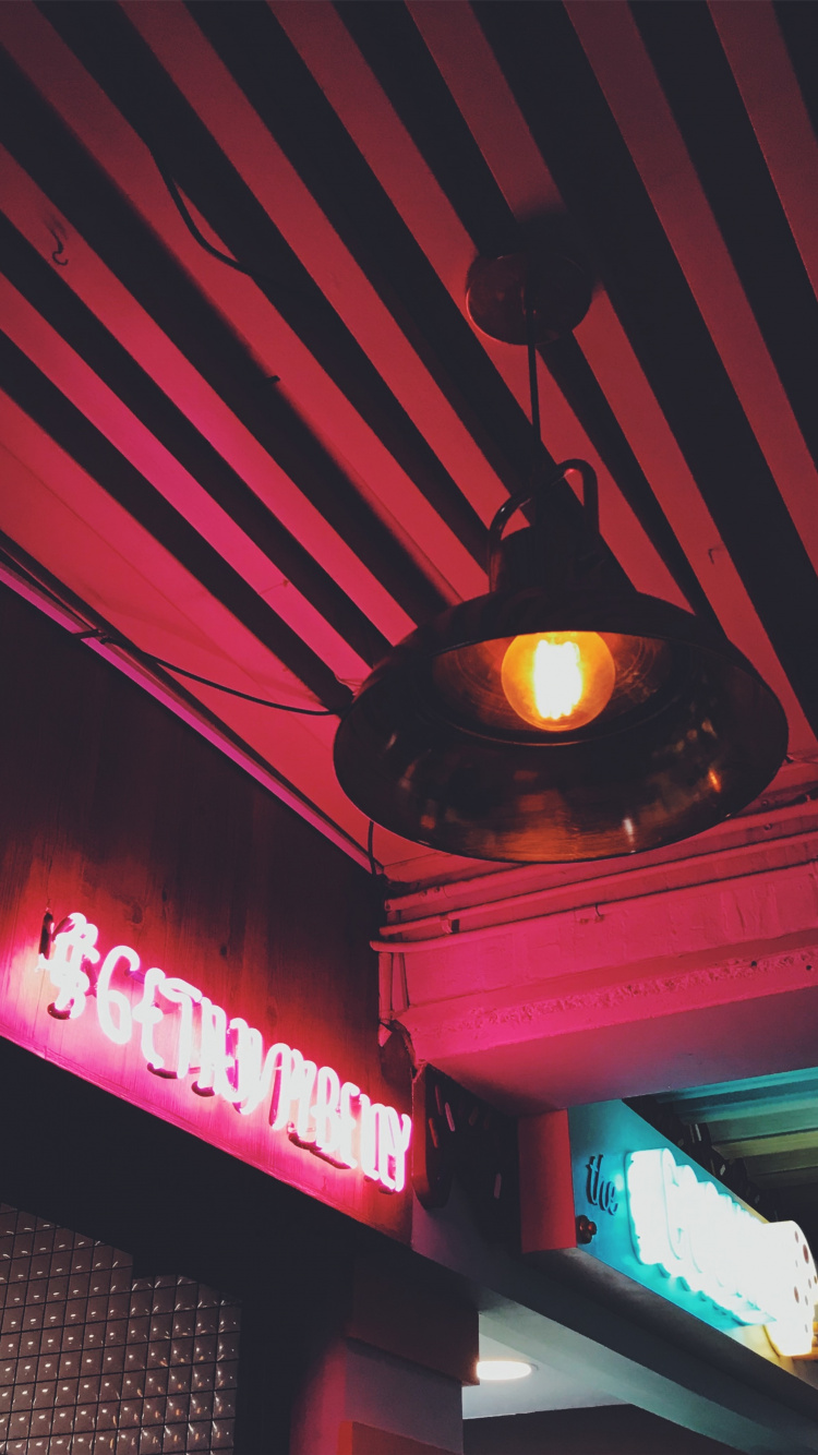 Licht, Neon, Pink, Nacht, Magenta. Wallpaper in 750x1334 Resolution