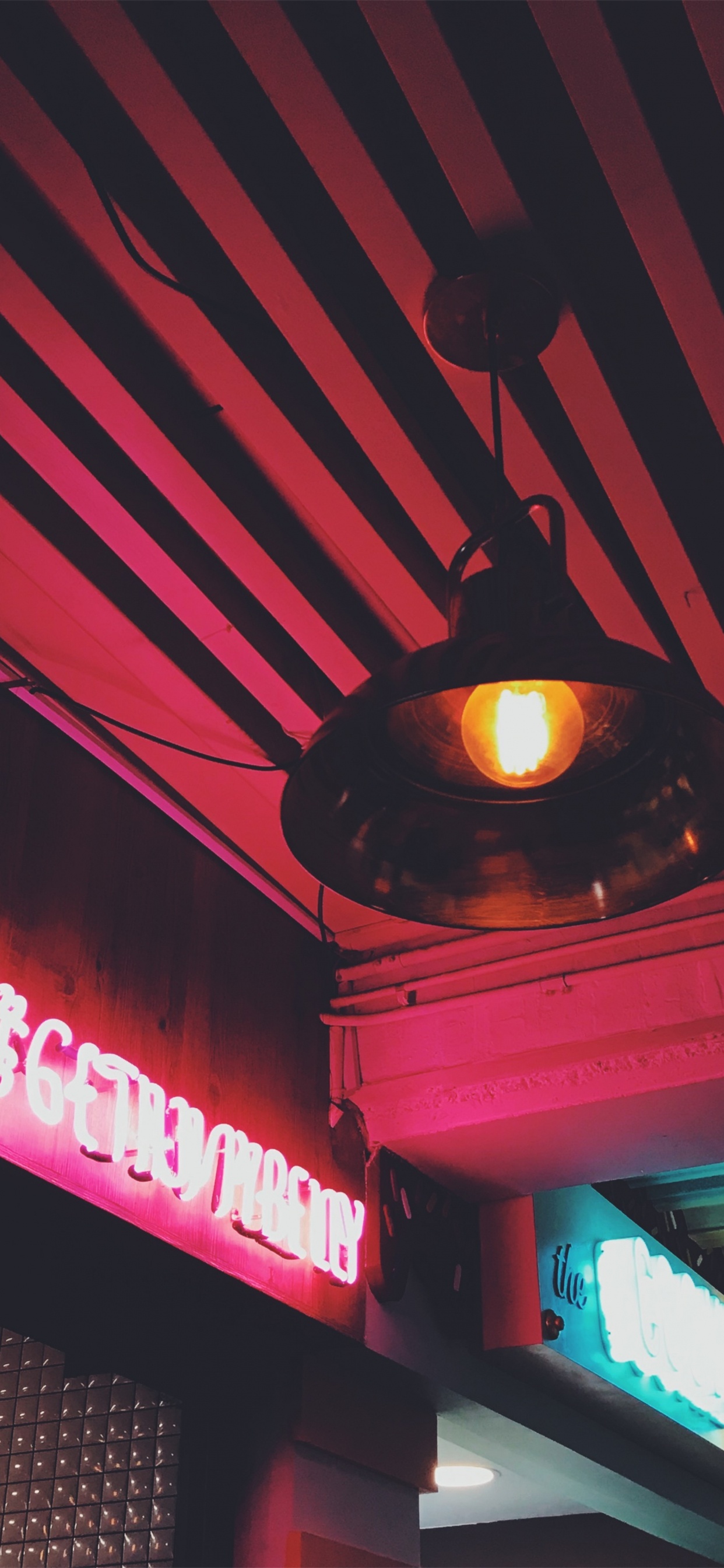 Red, Light, Lighting, Neon, Pink. Wallpaper in 1242x2688 Resolution