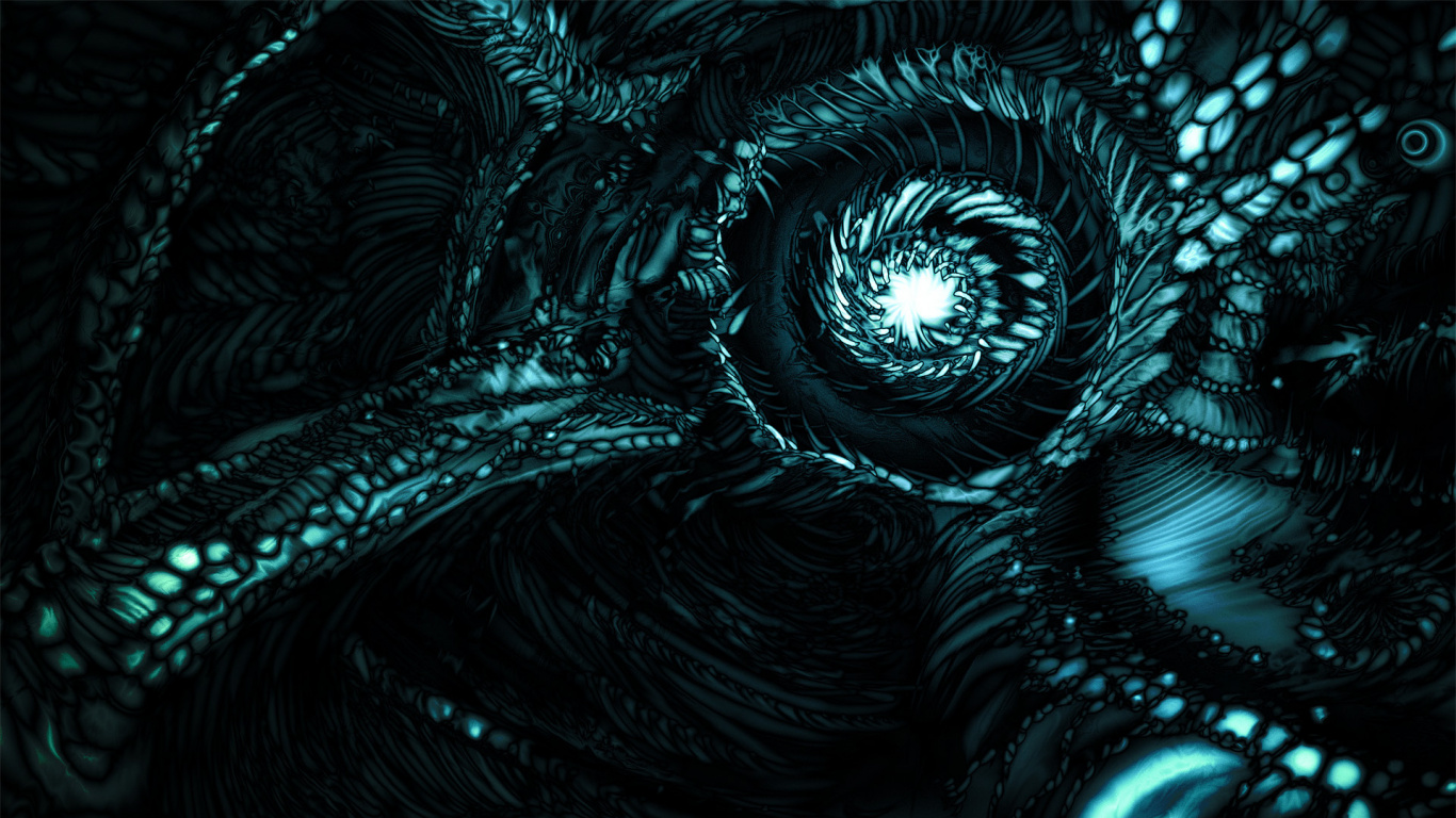 Blue and Black Abstract Painting. Wallpaper in 1366x768 Resolution