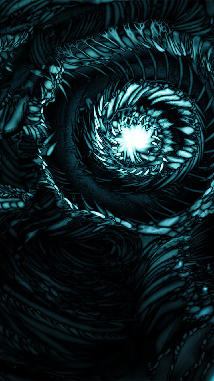 Pintura Abstracta Azul y Negra. Wallpaper in 750x1334 Resolution