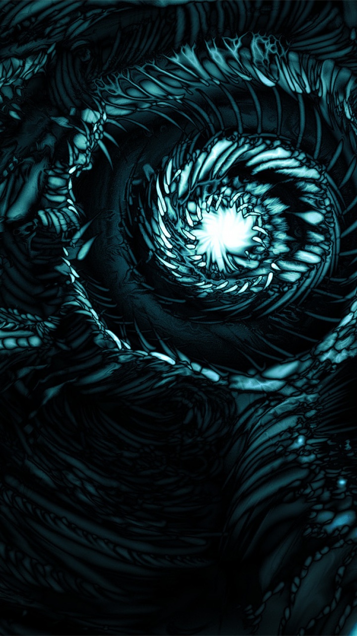 Blaue Und Schwarze Abstrakte Malerei. Wallpaper in 720x1280 Resolution