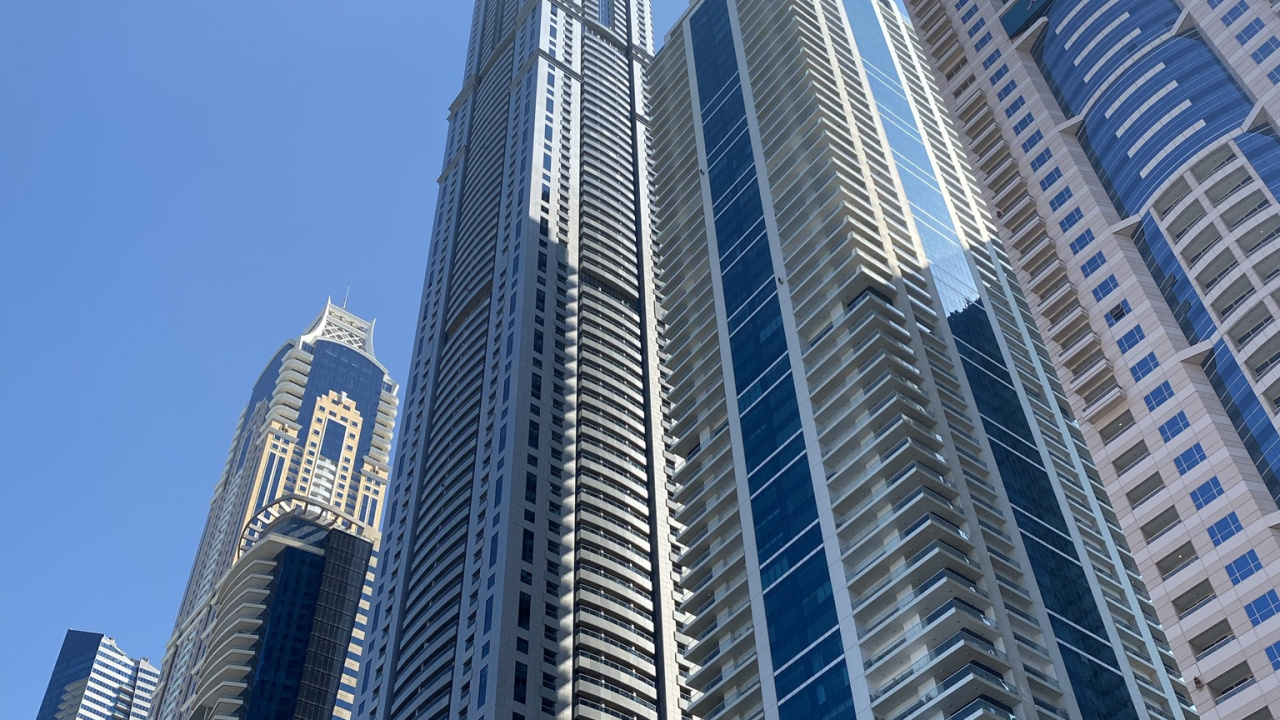 Dubai, Azul, Torre de Bloques, Arquitectura, Área Urbana. Wallpaper in 1280x720 Resolution