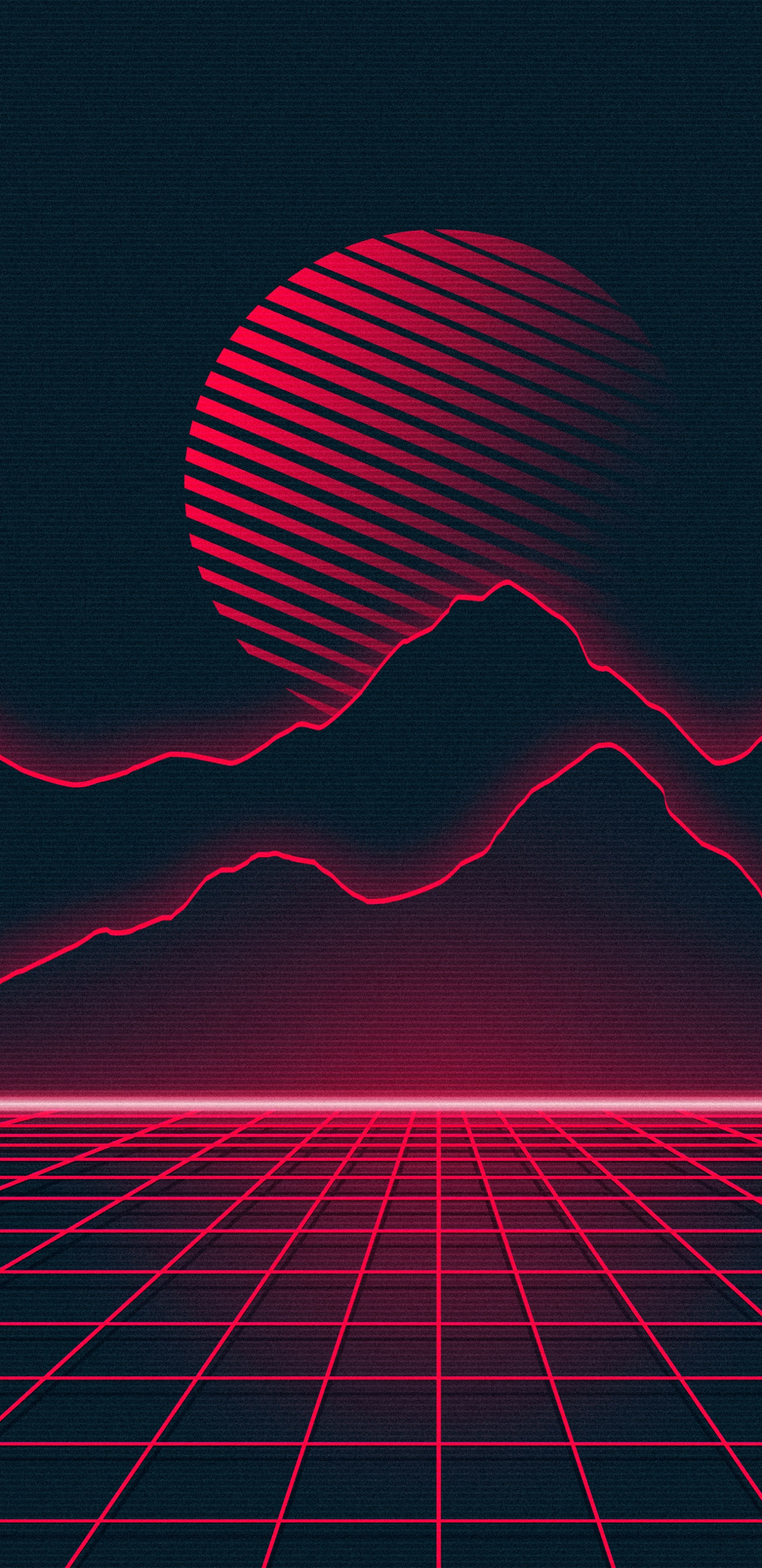 Synthwave, Licht, Natur, Purpur, Schwarz. Wallpaper in 1440x2960 Resolution