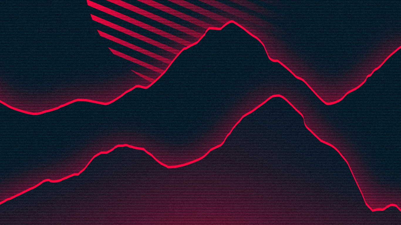Synthwave, Luz, Naturaleza, Morado, Negro. Wallpaper in 1366x768 Resolution