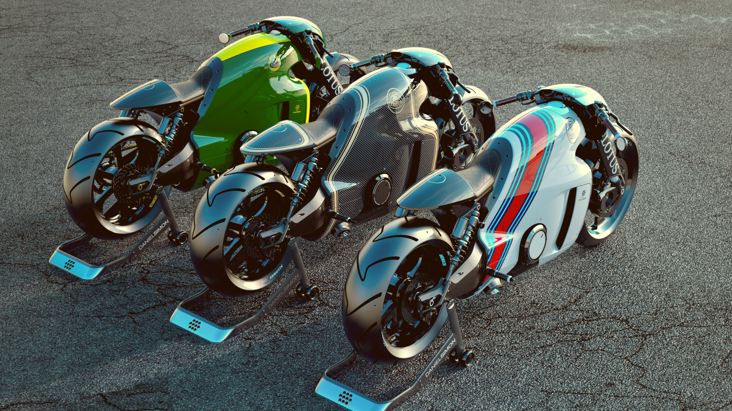 White Green and Black Sports Bike. Wallpaper in 2560x1440 Resolution