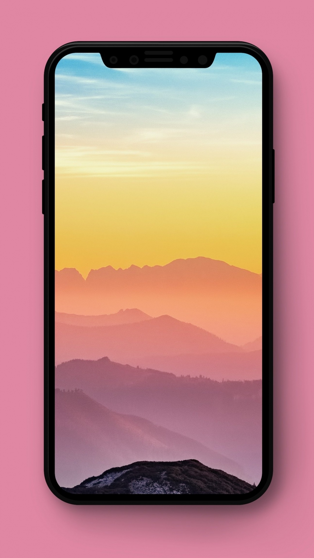 Black Smartphone on White Background. Wallpaper in 1080x1920 Resolution