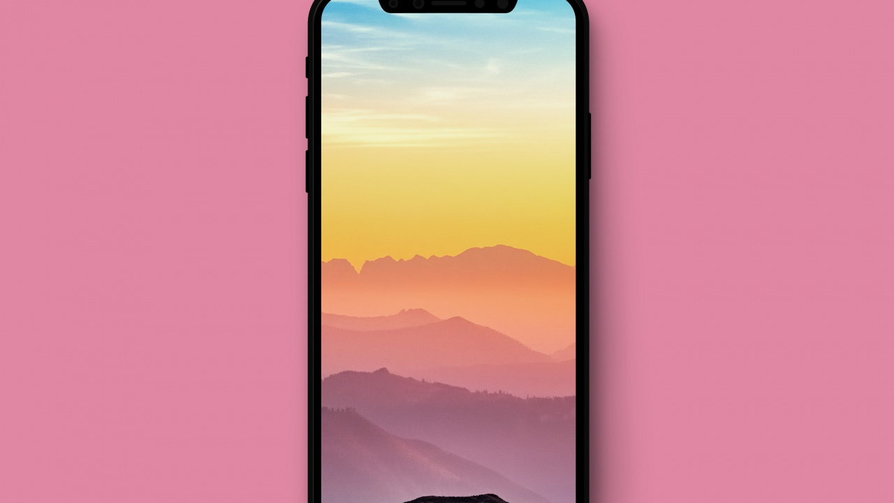 Black Smartphone on White Background. Wallpaper in 1280x720 Resolution