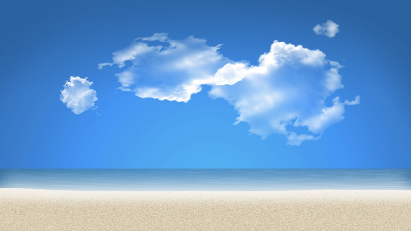Blue Sky and White Clouds. Wallpaper in 1366x768 Resolution
