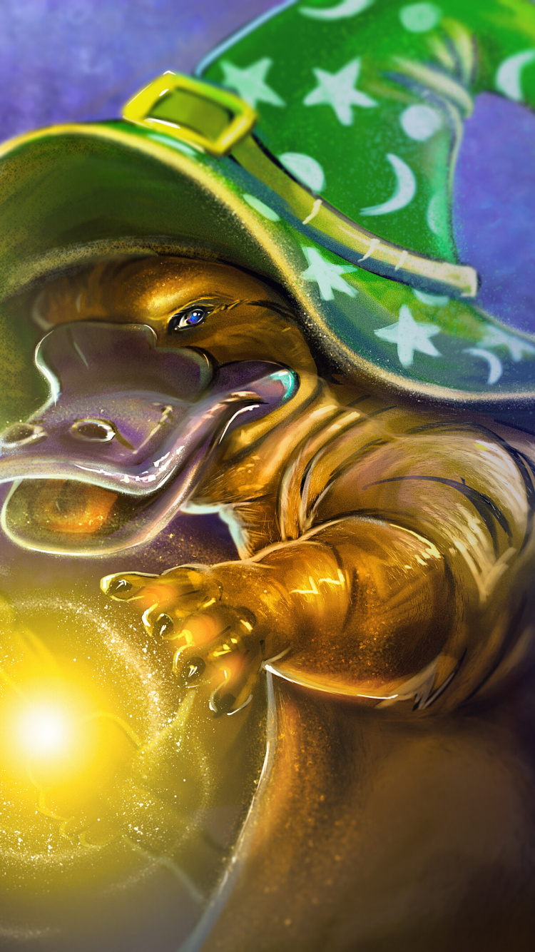 Illustration de Dragon Marron et Vert. Wallpaper in 750x1334 Resolution