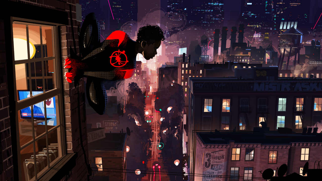 Spider-man, Miles Morales, Spinnenvers Konzeptkunst, Kunst, Design. Wallpaper in 1280x720 Resolution