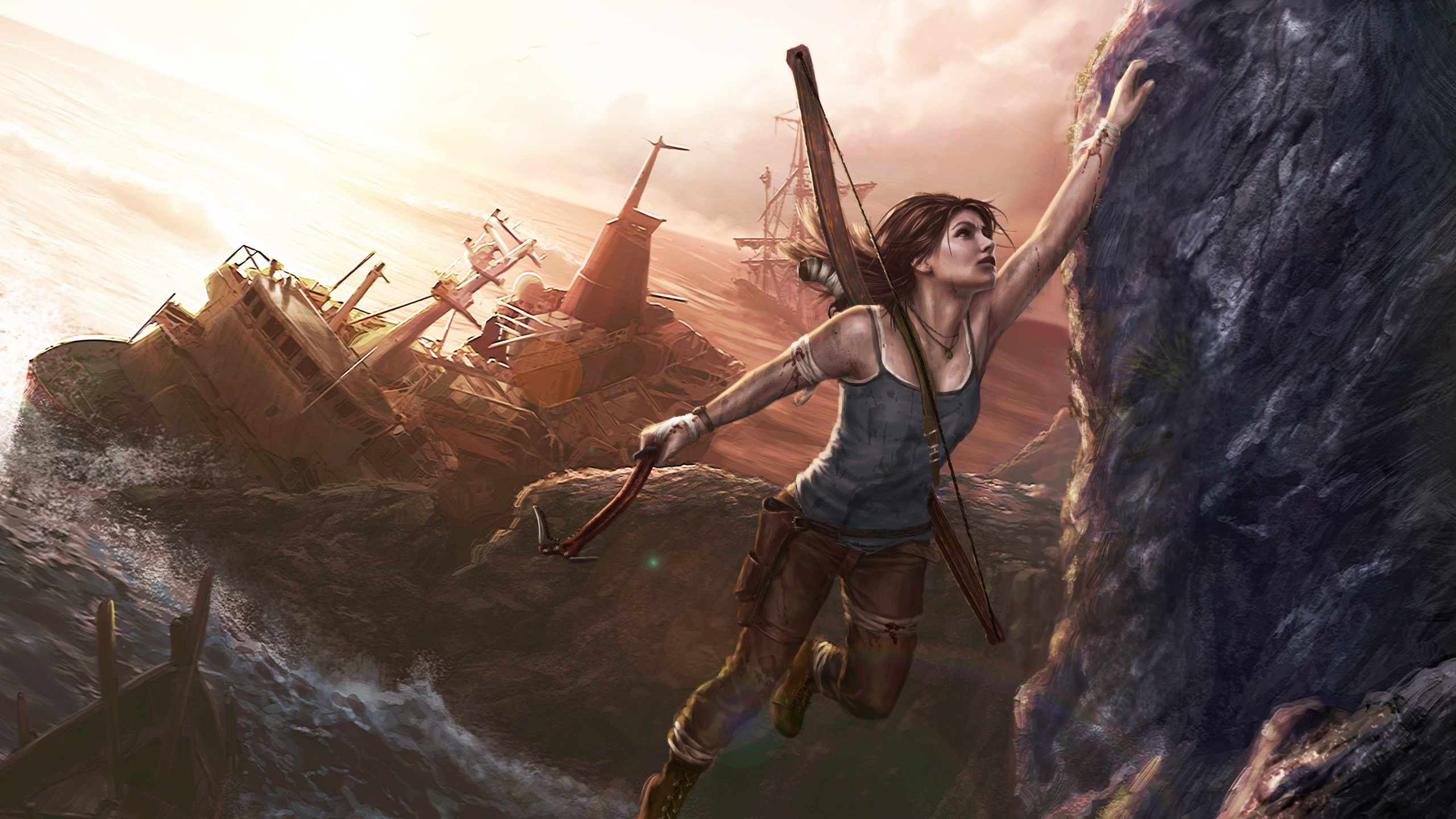 Tomb Raider, Lara Croft, Lara Croft Tomb Raider, Art, Mythology. Wallpaper in 2560x1440 Resolution