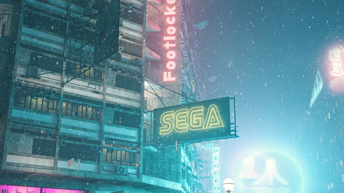 Blade Runner 2049, Officier K, Cyberpunk, Bâtiment, Pneu. Wallpaper in 1366x768 Resolution