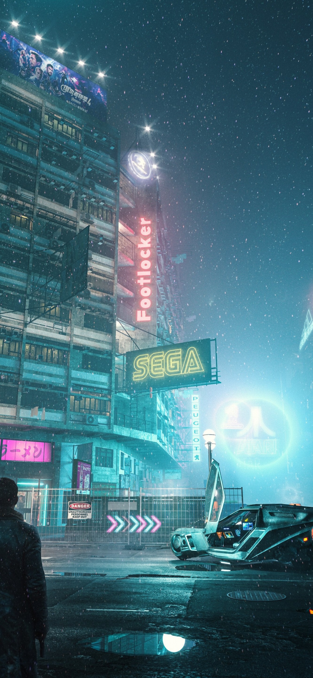 Blade Runner 2049, Offizier K., Cyberpunk, Gebäude, Tire. Wallpaper in 1242x2688 Resolution