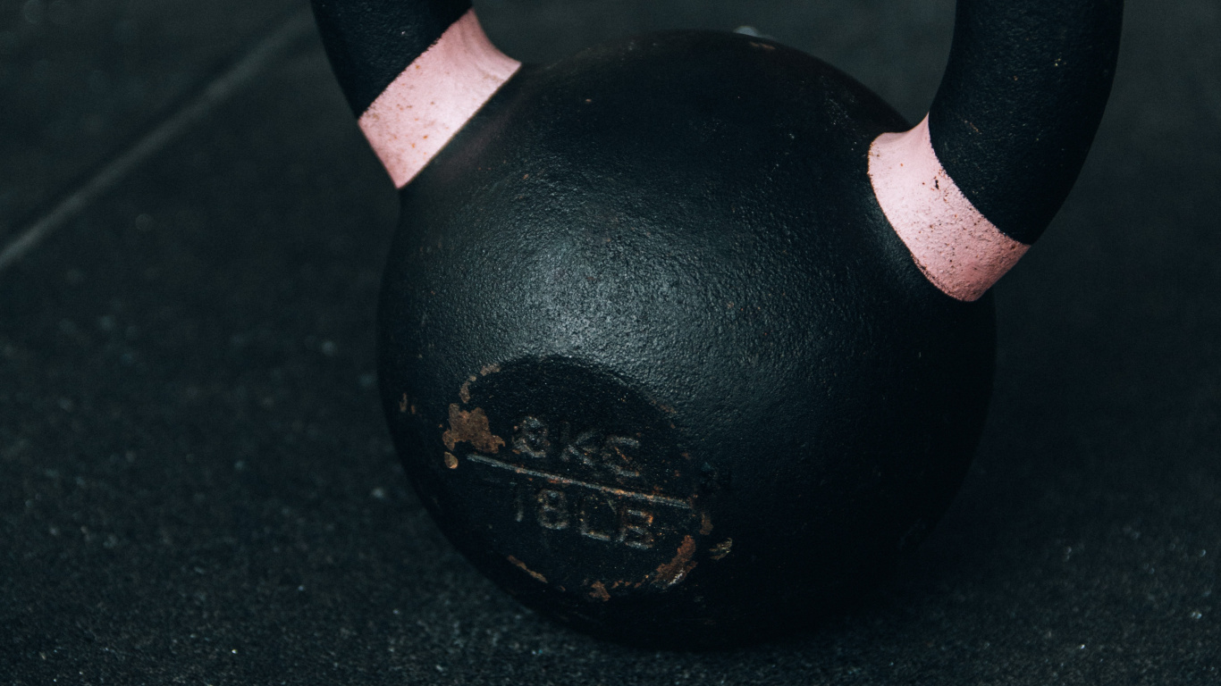 Black Kettle Bell on Black Table. Wallpaper in 1366x768 Resolution