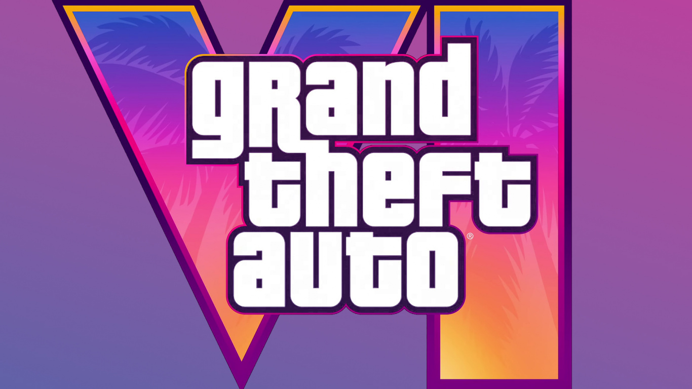 Logo Gta 6, Grand Theft Auto VI, Grand Theft Auto v, Logo, Graphisme. Wallpaper in 1366x768 Resolution