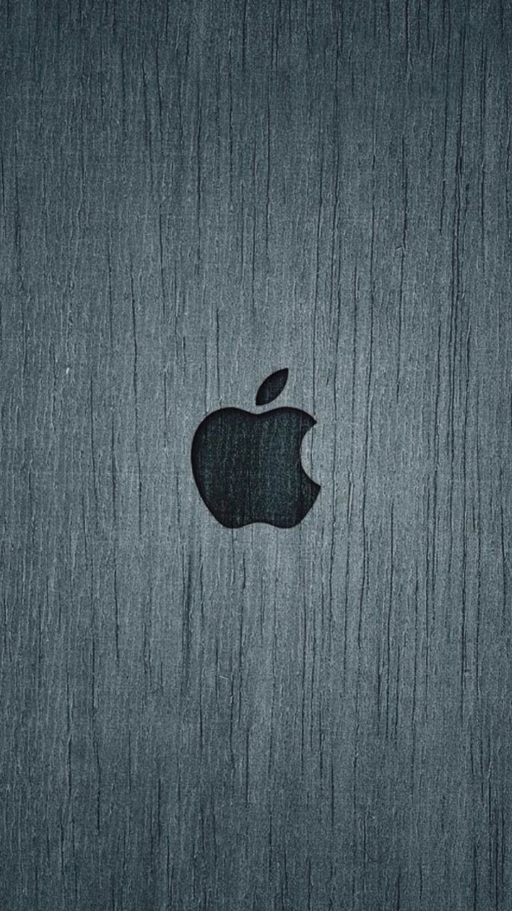 Black Apple Logo on Blue Textile. Wallpaper in 720x1280 Resolution