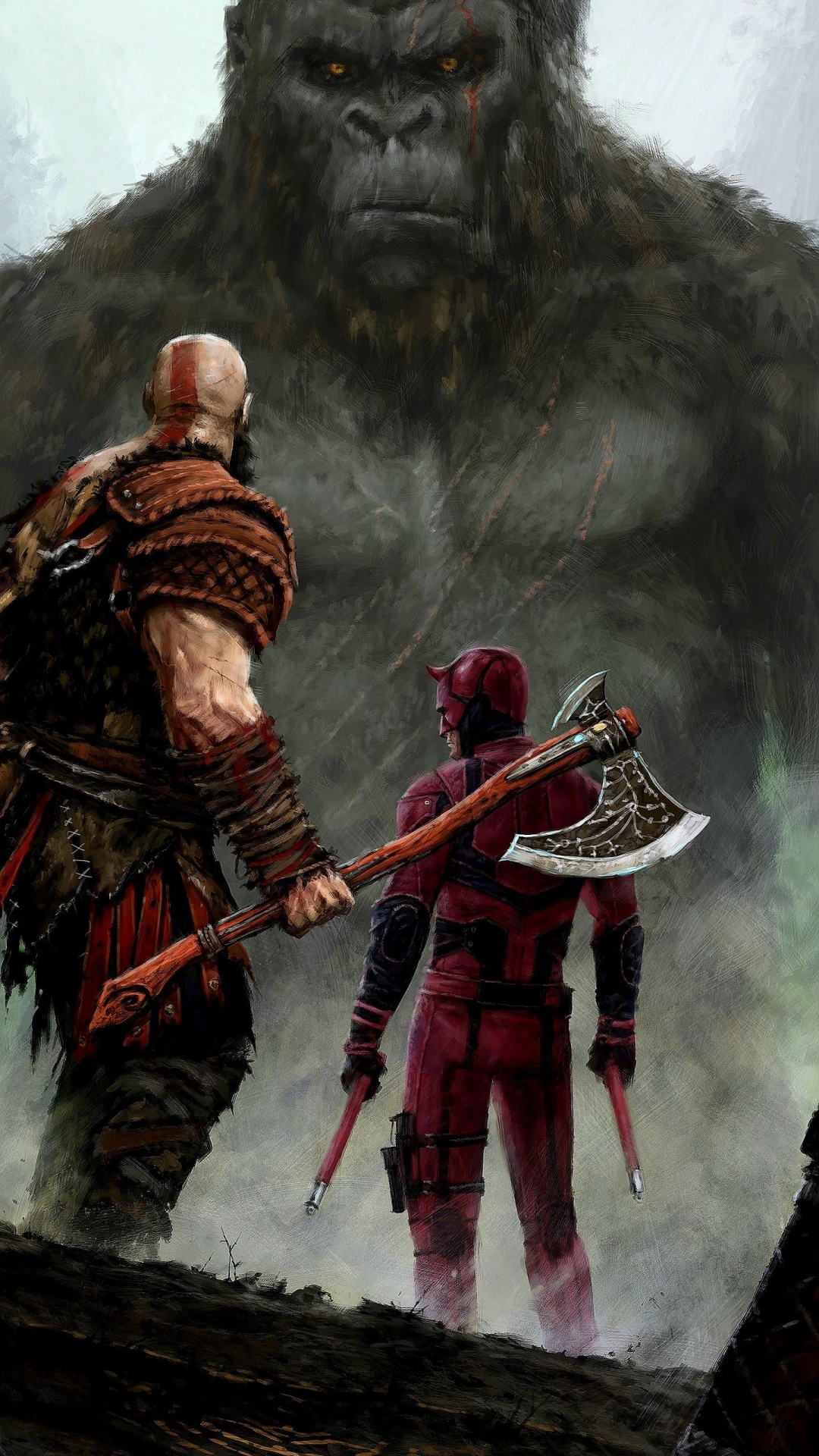 Matt Murdock, Karen Page, God of War, Helmet, Military Uniform. Wallpaper in 1080x1920 Resolution