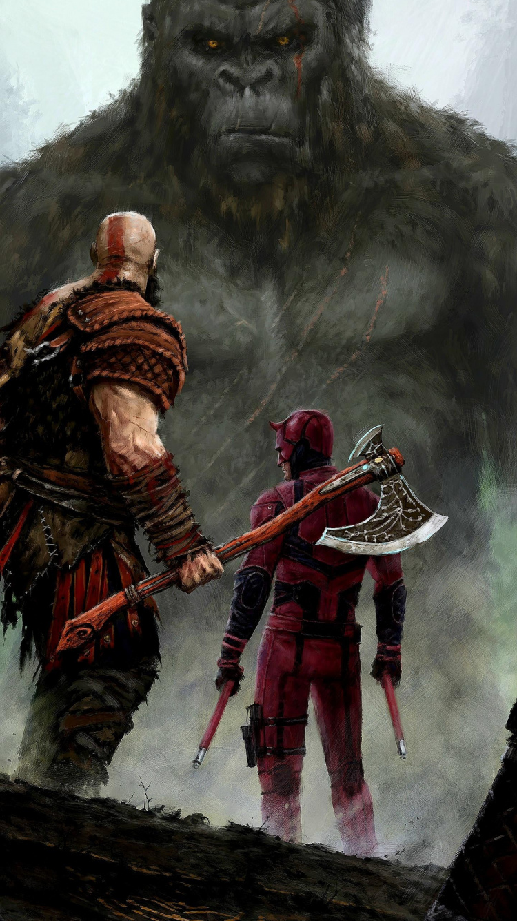 Matt Murdock, Página de Karen, Dios de la Guerra, el Uniforme Militar, Arte. Wallpaper in 750x1334 Resolution