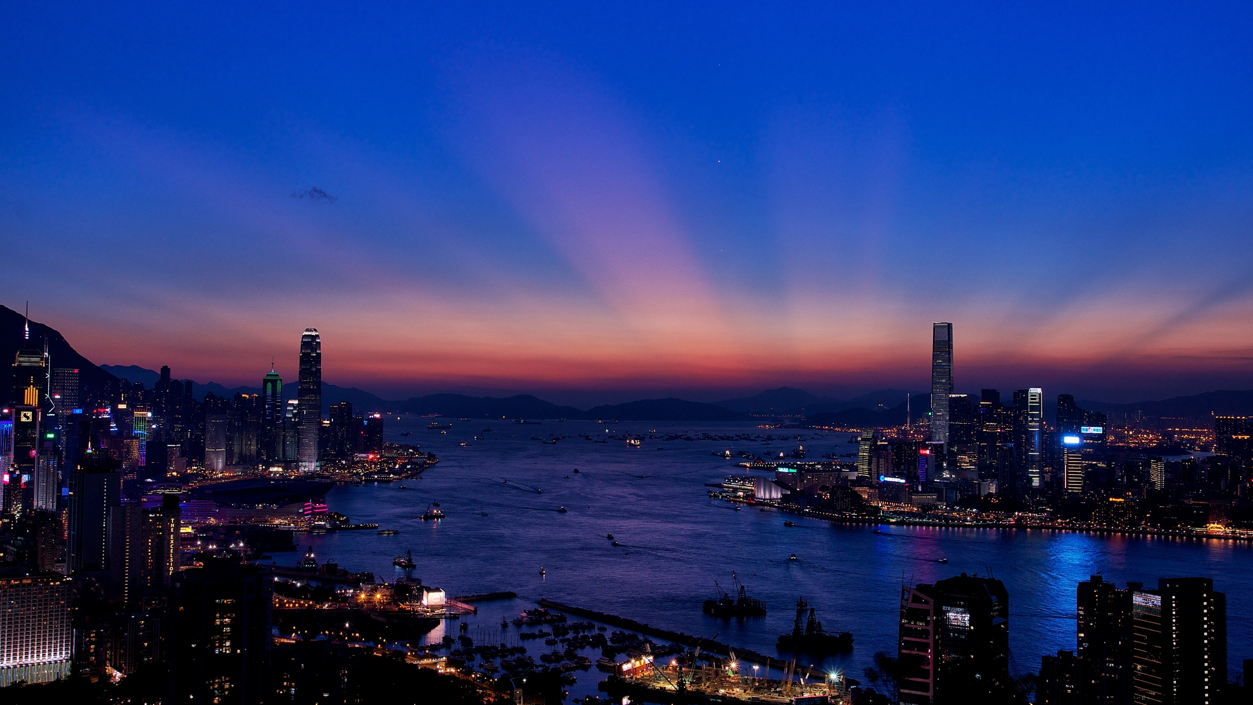 香港, 城市景观, 城市, 天际线, 大都会 壁纸 2560x1440 允许