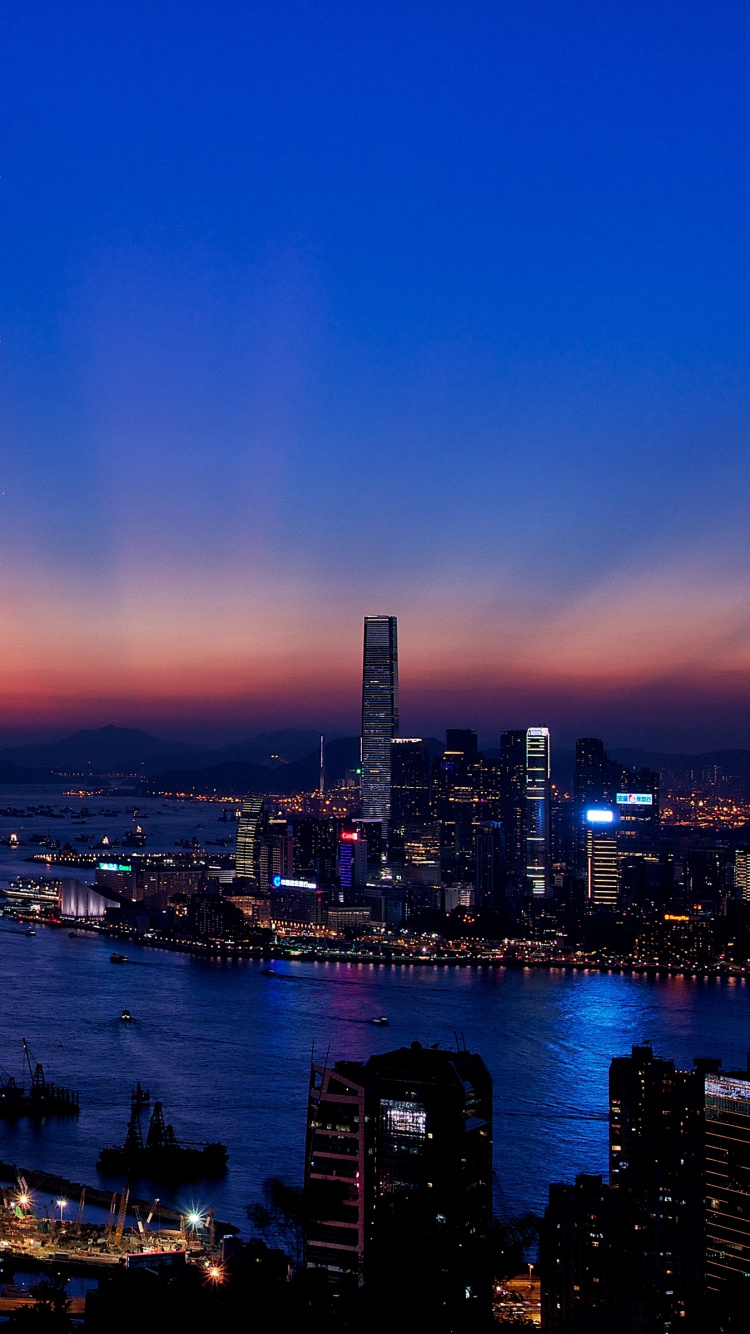 香港, 城市景观, 城市, 天际线, 大都会 壁纸 750x1334 允许