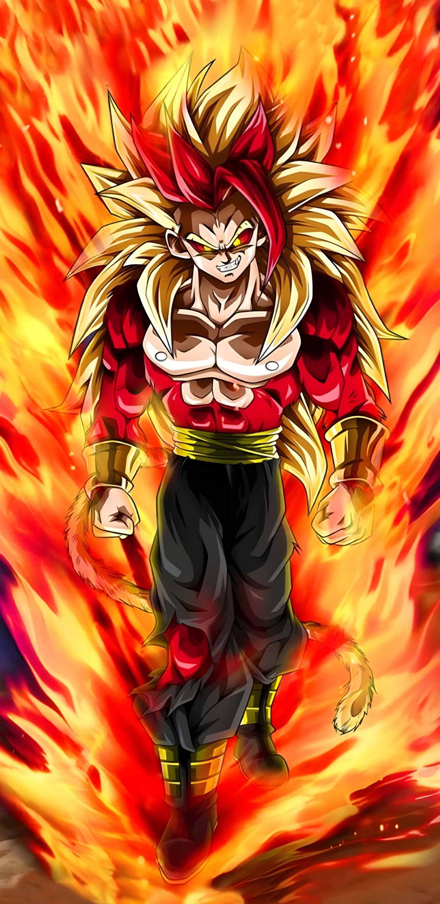 Anime, Goku Super Saiyajin 4, Son-goku, Vegeta, Super Saiyajin. Wallpaper in 1440x2960 Resolution