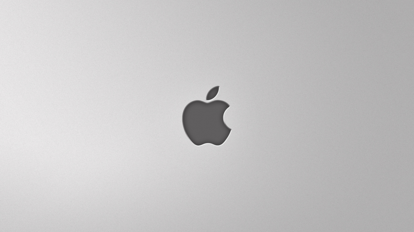 Apple, Firmenzeichen, Äpfeln, Schwarz Und Weiß, Monochrom. Wallpaper in 1366x768 Resolution