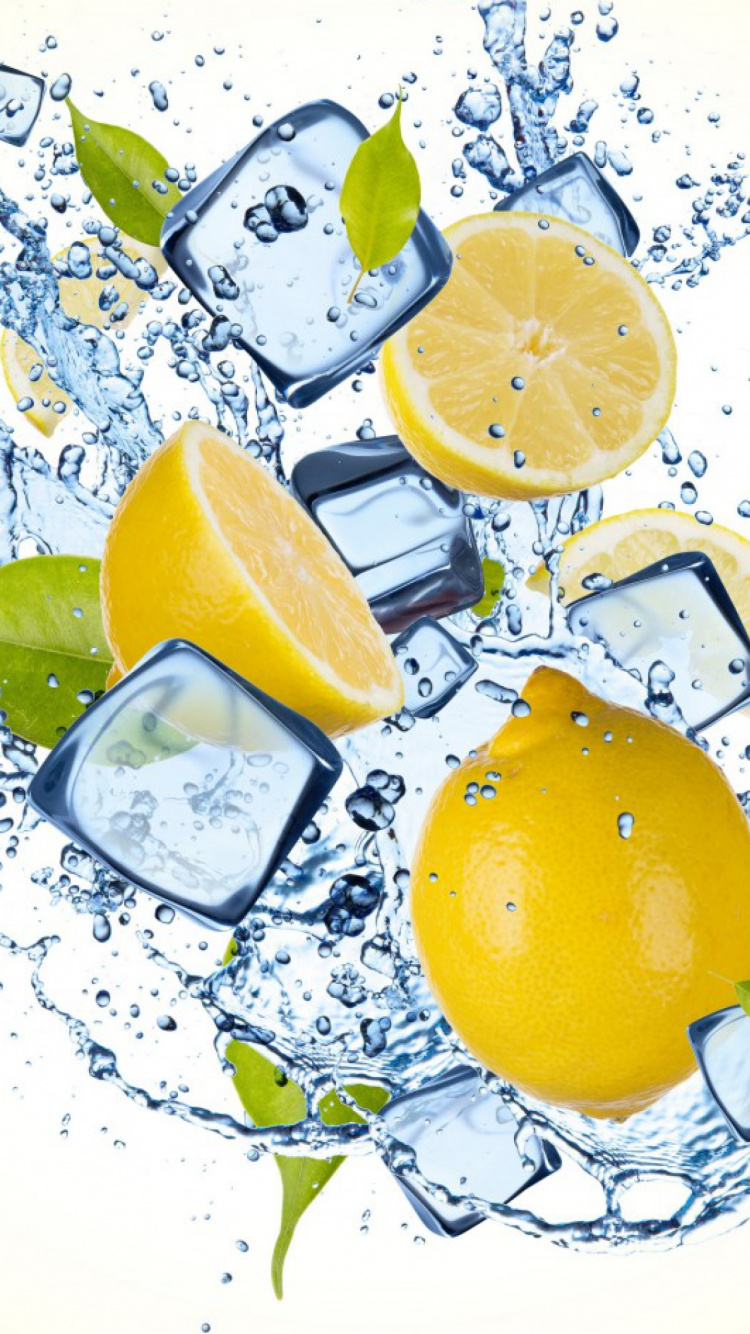 果汁, 冰块, 黄色的, 图形设计, Clausena黄皮 壁纸 750x1334 允许