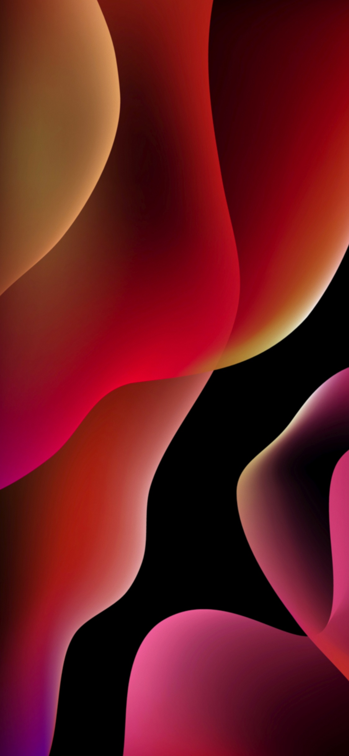 苹果, 色彩, 光, 黑色的, 粉红色 壁纸 1125x2436 允许