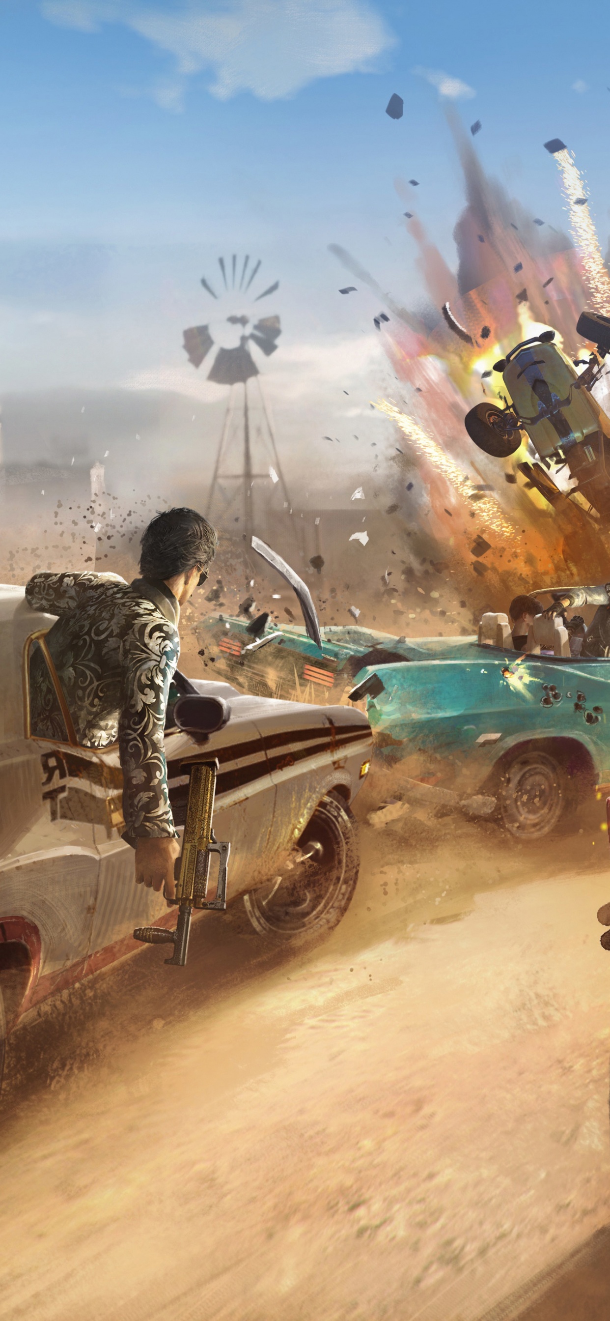 PUBG Corporation, Tire, Wheel, Cars, Cloud. Wallpaper in 1242x2688 Resolution