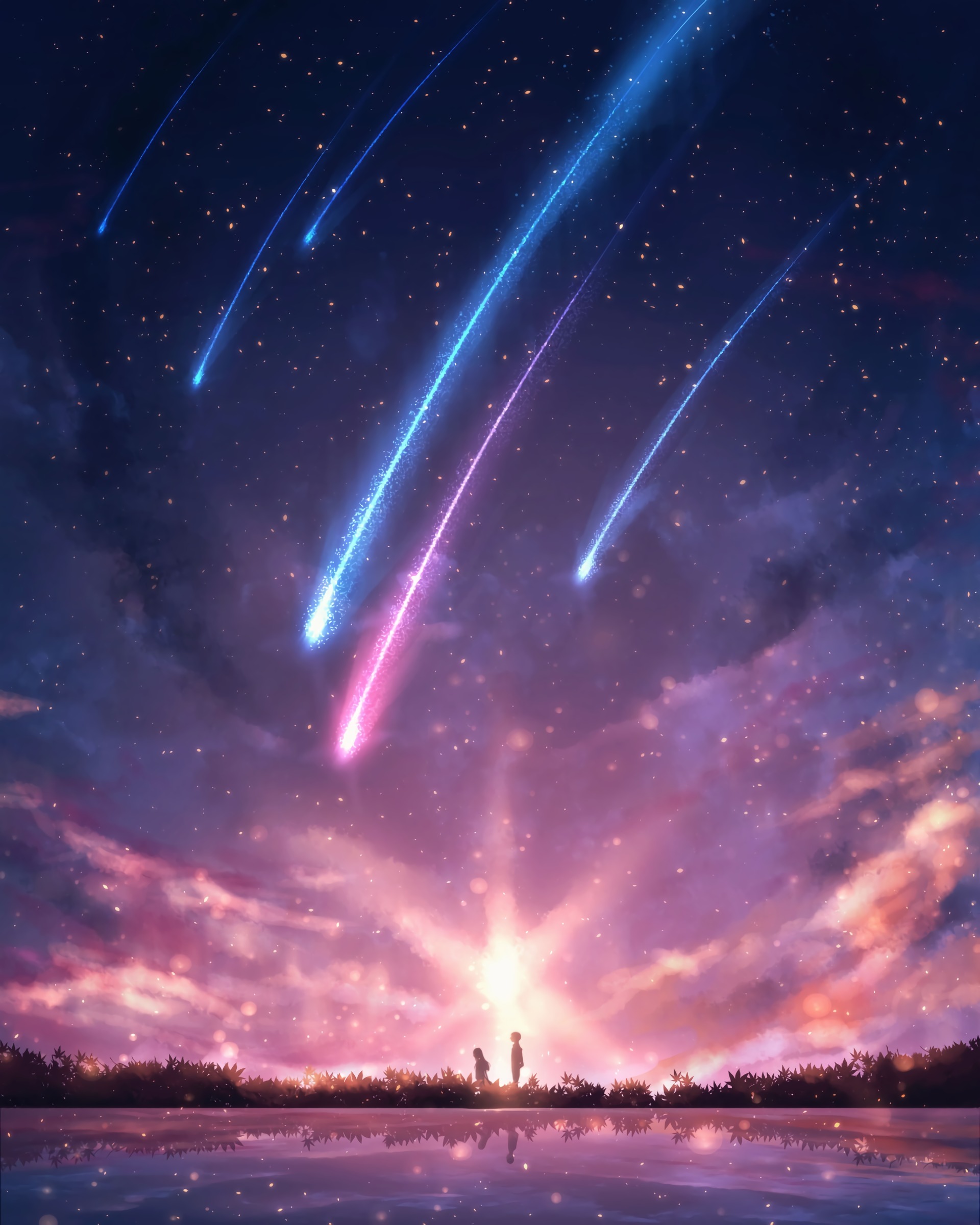 Anime Starry Purple Gradient Beautiful Background Wallpaper Image For Free  Download - Pngtree