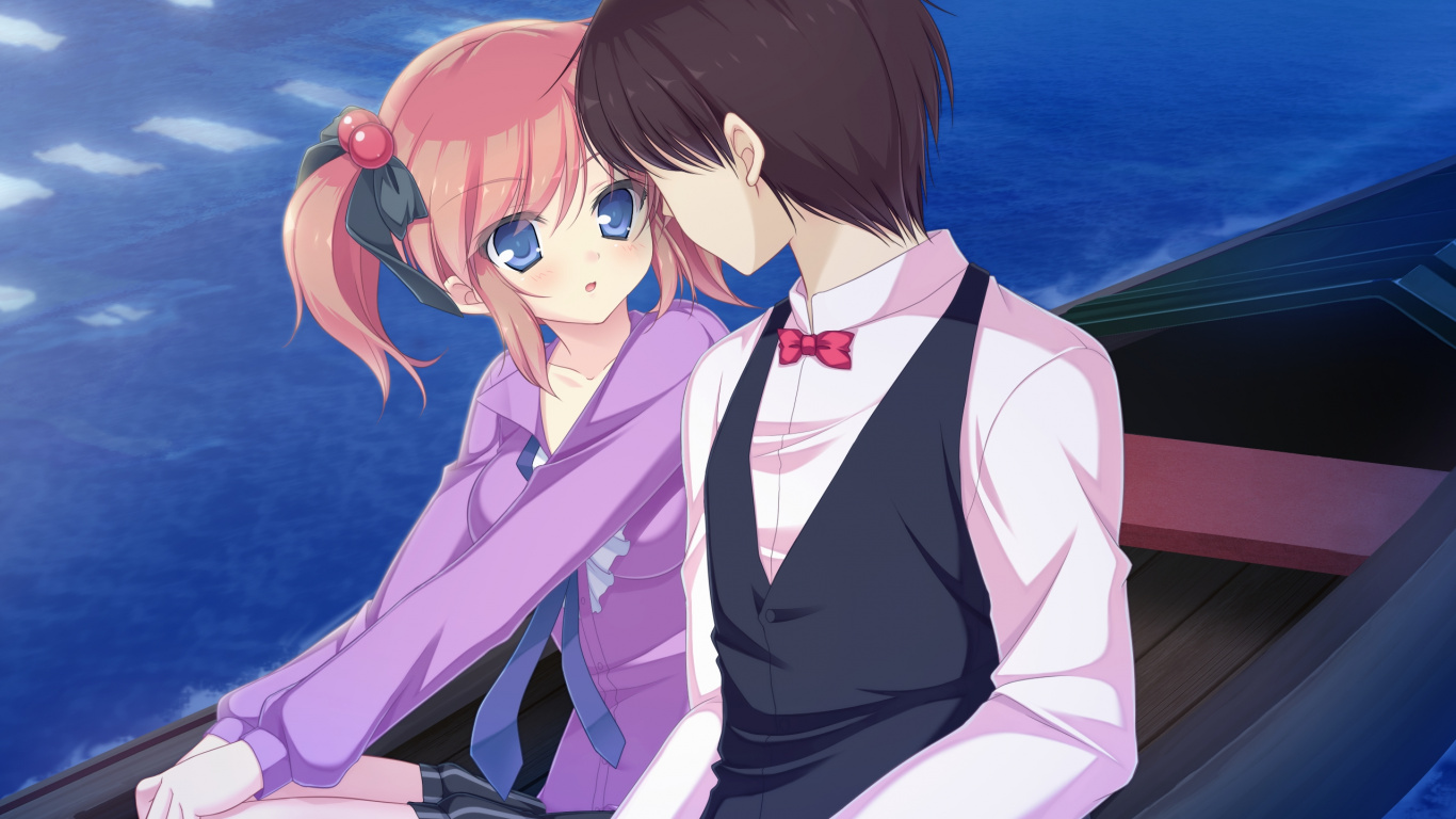 Braunhaariger Männlicher Anime-Charakter. Wallpaper in 1366x768 Resolution