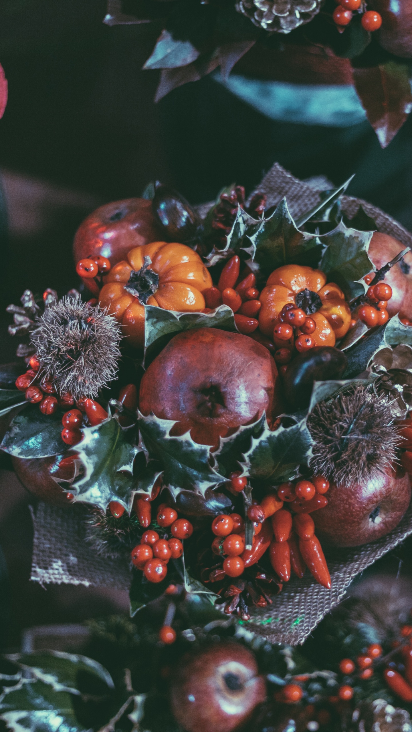 Fruits Ronds Rouges et Bruns. Wallpaper in 1440x2560 Resolution