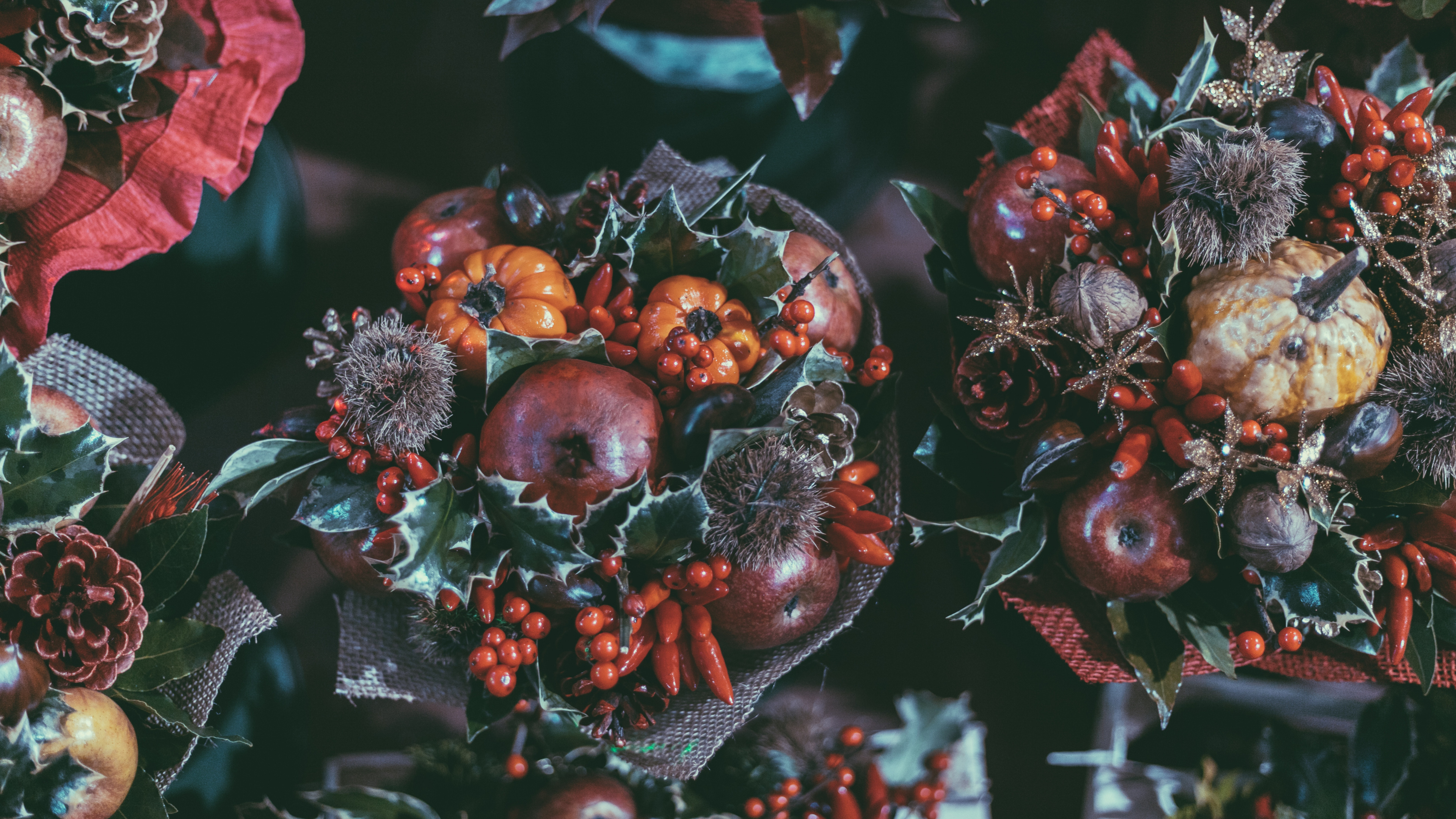 Fruits Ronds Rouges et Bruns. Wallpaper in 3840x2160 Resolution