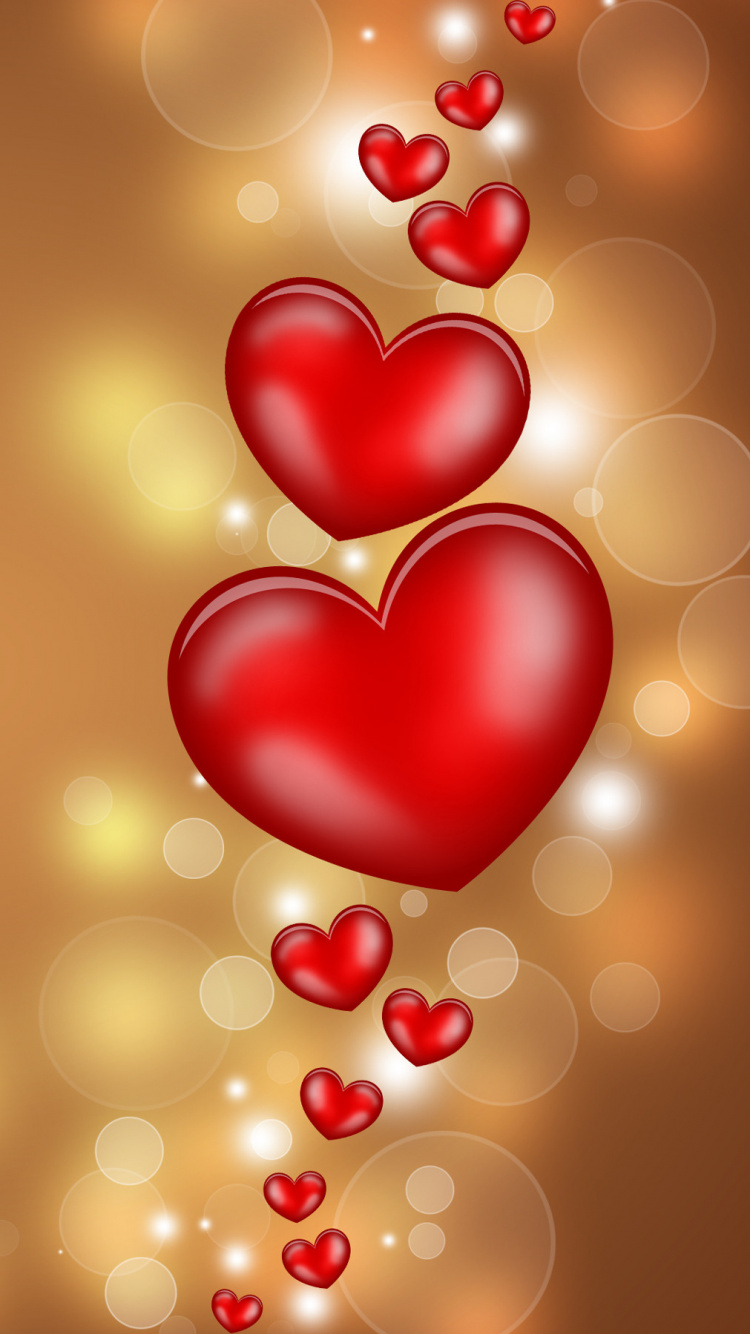 Morning, Heart, Red, Valentines Day, Love. Wallpaper in 750x1334 Resolution