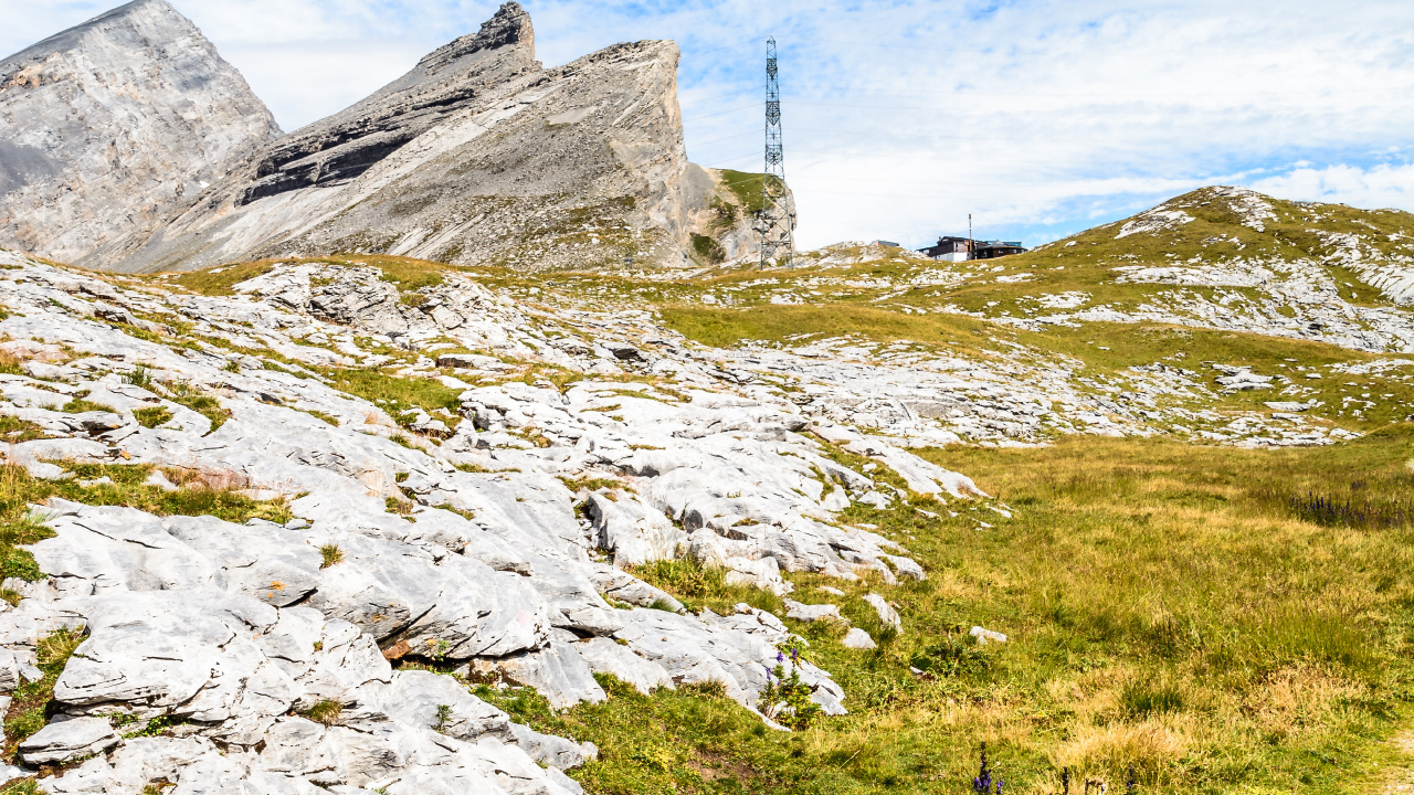 Cloud, Plant, Mountain, Natural Landscape, Slope. Wallpaper in 1280x720 Resolution