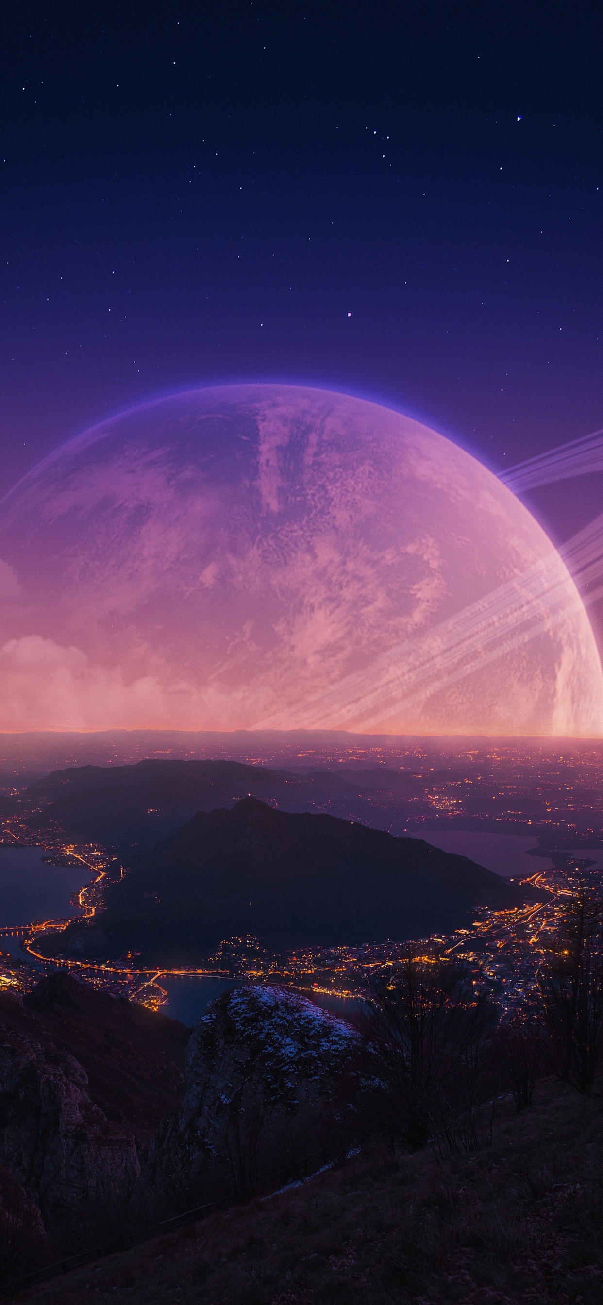 Luz, Ambiente, Paisaje Natural, Objeto Astronómico, Luna. Wallpaper in 1242x2688 Resolution