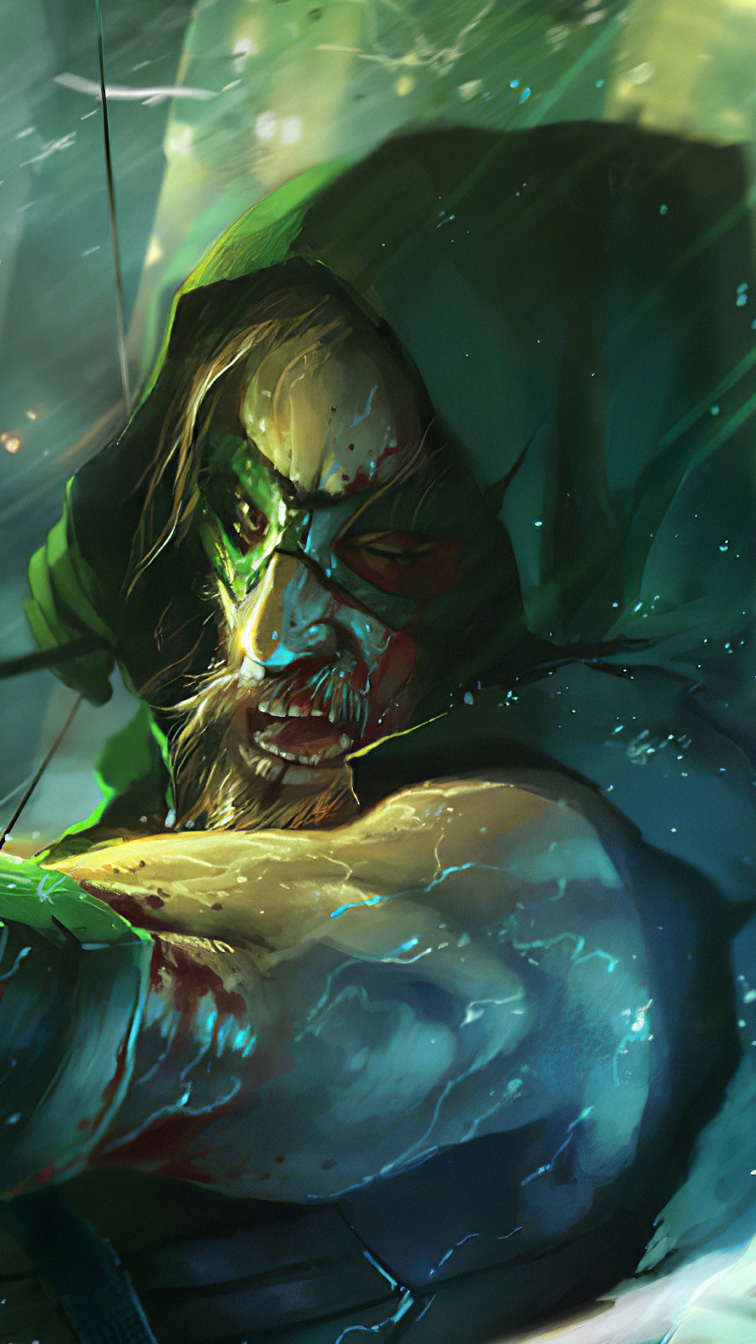 Woman in Green Hair Wearing Blue and Black Suit. Wallpaper in 1080x1920 Resolution