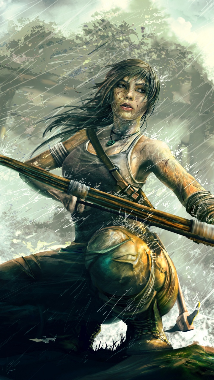 Mujer en Camisa de Manga Larga Marrón Sosteniendo Una Espada. Wallpaper in 720x1280 Resolution