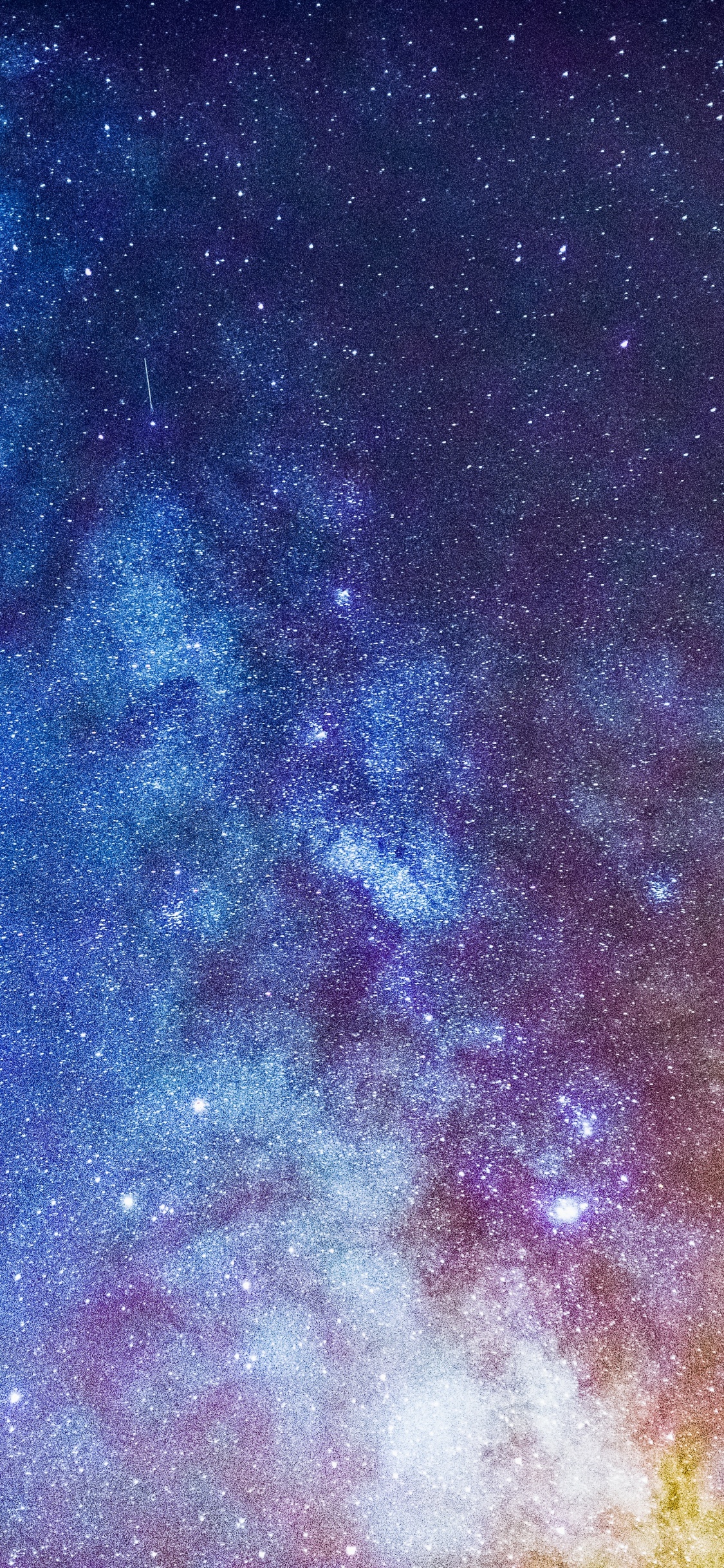 Cielo Nocturno Estrellado Azul y Marrón. Wallpaper in 1125x2436 Resolution